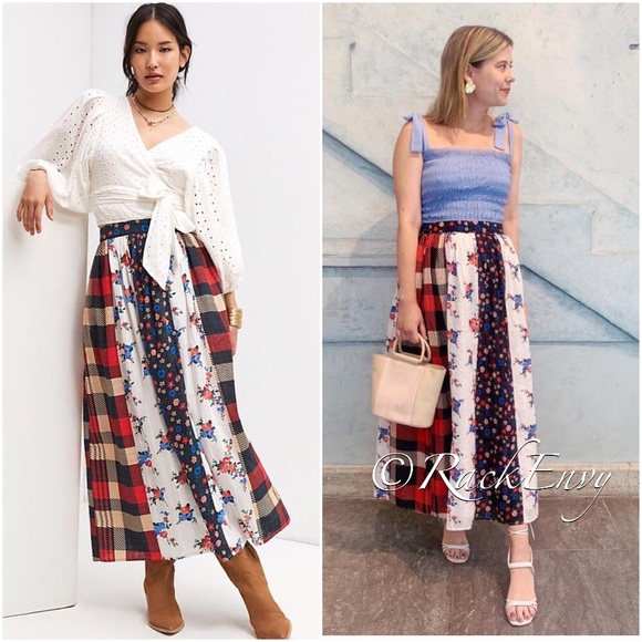 NWT ANTHROPOLOGIE LET ME BE CONTRAST MAXI SKIRT - Picture 3 of 7